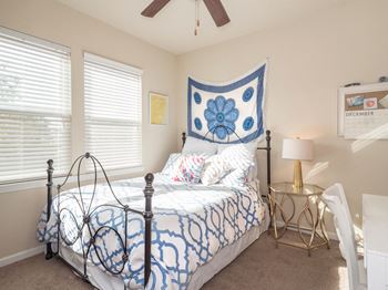 bedroom with 9 foot ceilings